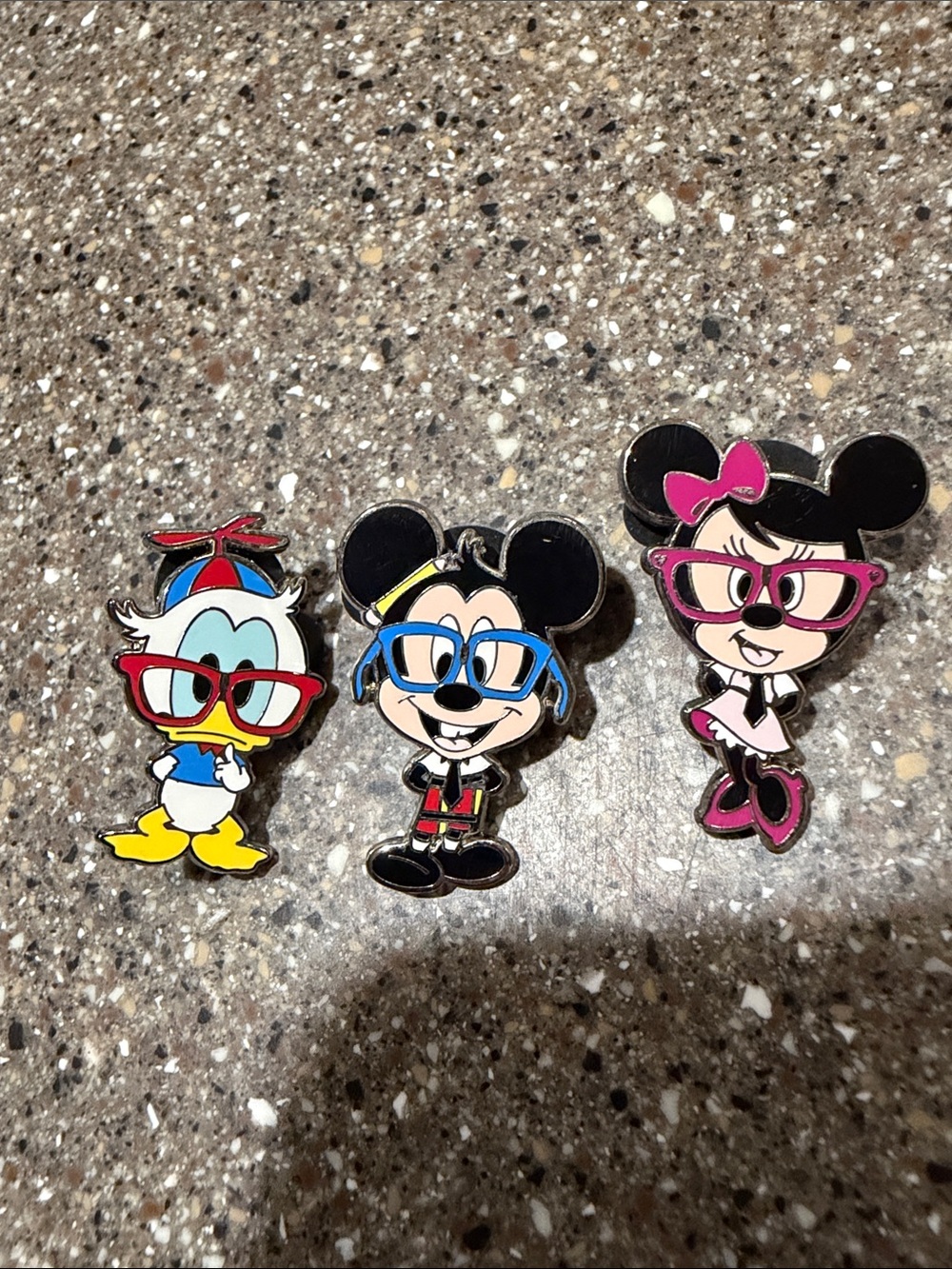Disney “Nerdy” Character Enamel Pin Set of 3